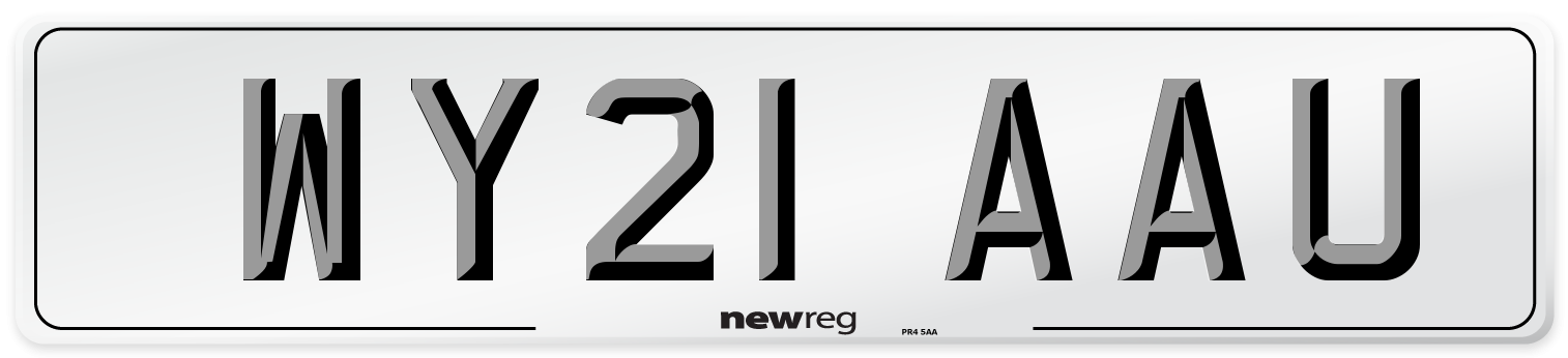 WY21 AAU Number Plate from New Reg